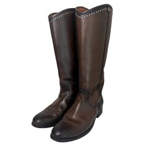 Brown Leather Knee-High Boots
